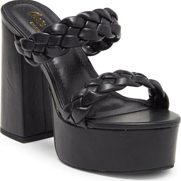 Chase Chloe Women's Chunky Platform Heeled‎ Sandal Braided Party Black Size7 $79 - Picture 1 of 9